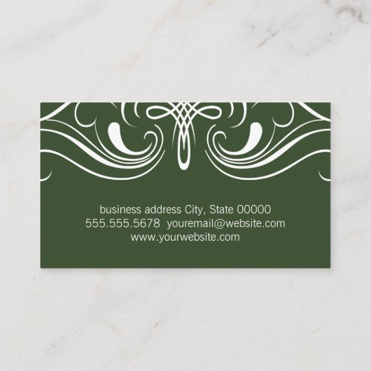 Fancy elementen Eenvoudig donkergroen Visitekaartje (Achterkant)