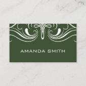 Fancy elementen Eenvoudig donkergroen Visitekaartje (Voorkant)