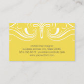 Fancy elementen Eenvoudig geel Visitekaartje (Achterkant)