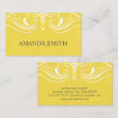 Fancy elementen Eenvoudig geel Visitekaartje (Voorkant / Achterkant)