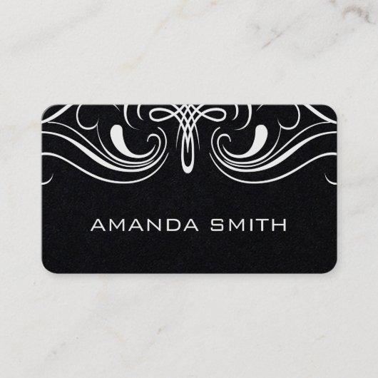 Fancy elementen Eenvoudig zwart Visitekaartje (Voorkant)