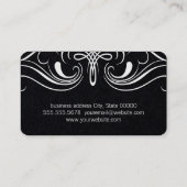 Fancy elementen Eenvoudig zwart Visitekaartje (Achterkant)