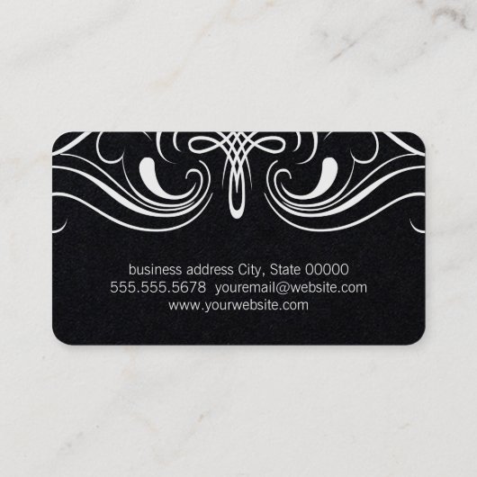 Fancy elementen Eenvoudig zwart Visitekaartje (Achterkant)