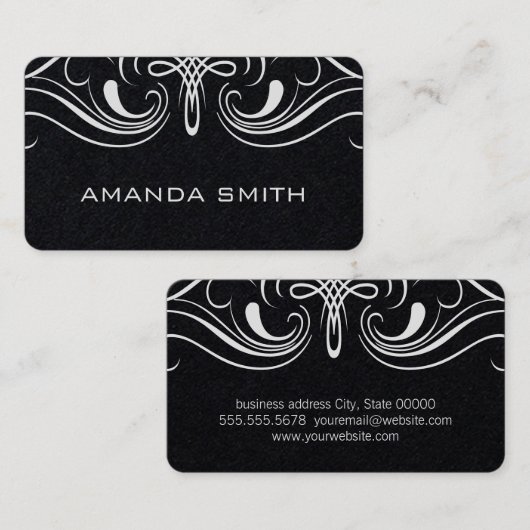 Fancy elementen Eenvoudig zwart Visitekaartje (Voorkant / Achterkant)