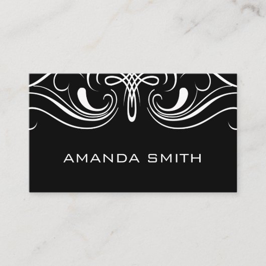 Fancy elementen Eenvoudig zwart Visitekaartje (Voorkant)