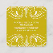 Fancy elementen Geel Vierkante Visitekaartje (Achterkant)