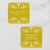 Fancy elementen Geel Vierkante Visitekaartje (Voorkant / Achterkant)