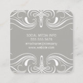 Fancy Elementen Grijs Vierkante Visitekaartje (Achterkant)