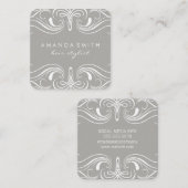 Fancy Elementen Grijs Vierkante Visitekaartje (Voorkant / Achterkant)