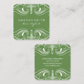 Fancy Elementen Groen Vierkante Visitekaartje (Voorkant / Achterkant)