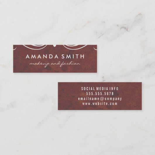 Fancy elementen Grungy Textuur Mini Visitekaartje (Voorkant / Achterkant)