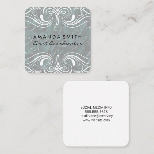 Fancy elementen | Korte achtergrond Vierkante Visitekaartje (Voorkant / Achterkant)