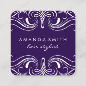 Fancy elementen Paars Vierkante Visitekaartje (Voorkant)