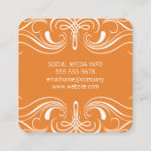 Fancy elementen Sinaasappel Vierkante Visitekaartje (Achterkant)