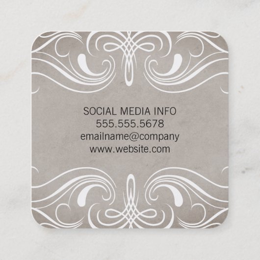 Fancy elementen vierkante visitekaartje (Achterkant)