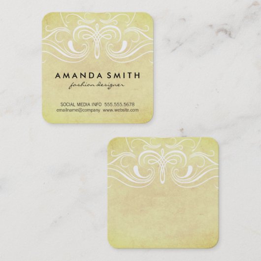 Fancy Elementen Vierkante Visitekaartje (Voorkant / Achterkant)