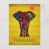 Fancy Elephant Design Bold Heldere Kleur | Thailan Briefkaart (Voorkant)
