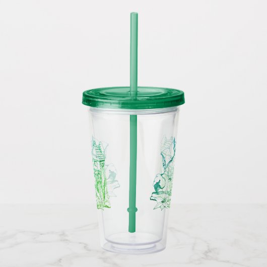 Fancy "Elf Manor"-kleur bedrukt Acryl Drinkbeker (Rechts)