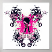 fancy emo meisje kind met kruisbotschedel poster (Voorkant)