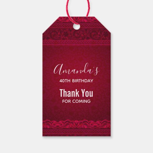 Fancy en elegante Bedankt rond de geboorte Cadeaulabel (Voorkant)