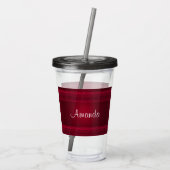 Fancy en elegante rode achtergrond stijlvol acryl drinkbeker (Achterkant)