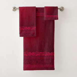 Fancy en elegante rode achtergrond stijlvol bad handdoek