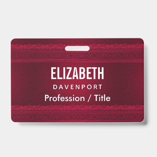 Fancy en elegante rode achtergrond stijlvol badge (Voorzijde)