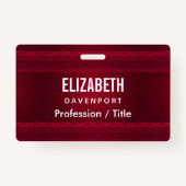 Fancy en elegante rode achtergrond stijlvol badge (Voorkant)