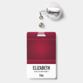 Fancy en elegante rode achtergrond stijlvol badge (Achterkant met uittrekbare clip)