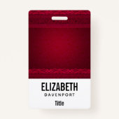 Fancy en elegante rode achtergrond stijlvol badge (Voorkant)