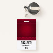 Fancy en elegante rode achtergrond stijlvol badge (Achterkant met intrekbare)