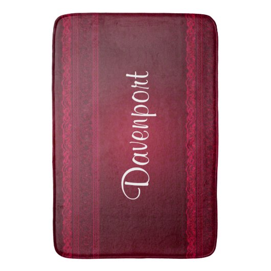 Fancy en elegante rode achtergrond stijlvol badmat (Voorkant Verticaal)