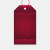 Fancy en elegante rode achtergrond stijlvol cadeaulabel (Achterkant)