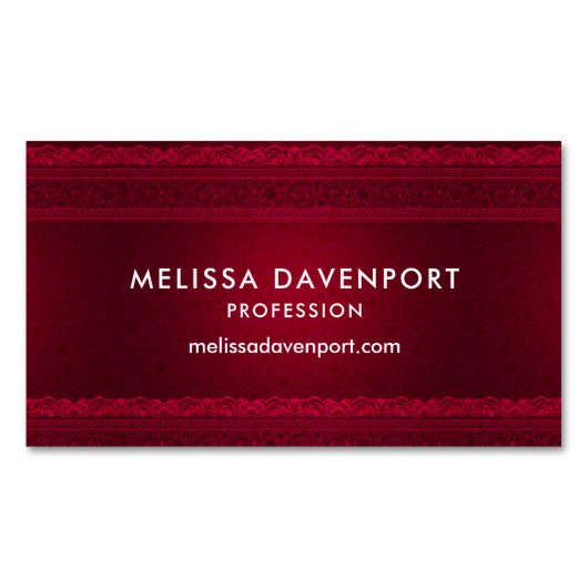 Fancy en elegante rode achtergrond stijlvol magnetisch visitekaartje (Voorkant)