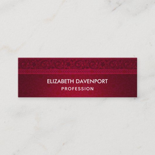 Fancy en elegante rode achtergrond stijlvol mini visitekaartje (Voorkant)