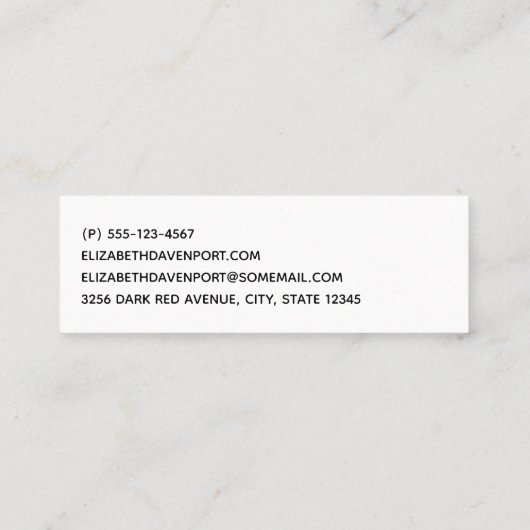 Fancy en elegante rode achtergrond stijlvol mini visitekaartje (Achterkant)