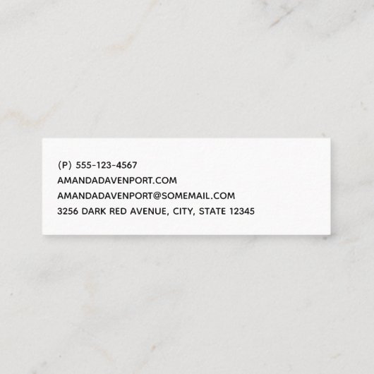 Fancy en elegante rode achtergrond stijlvol mini visitekaartje (Achterkant)