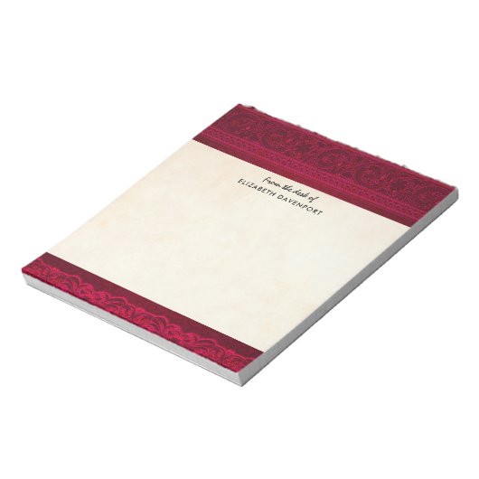 Fancy en elegante rode achtergrond stijlvol notitieblok (Linkerzijde)