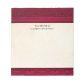 Fancy en elegante rode achtergrond stijlvol notitieblok (Voorkant)