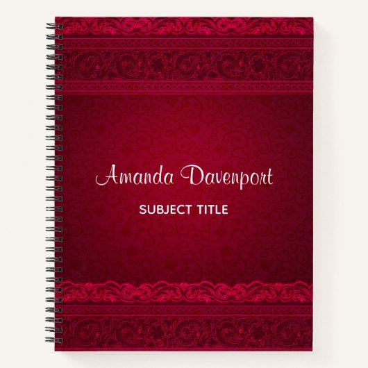 Fancy en elegante rode achtergrond stijlvol notitieboek (Voorkant)