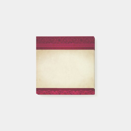 Fancy en elegante rode achtergrond stijlvol post-it® notes (Voorkant)