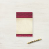 Fancy en elegante rode achtergrond stijlvol post-it® notes (Op bureau)