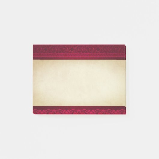 Fancy en elegante rode achtergrond stijlvol post-it® notes (Voorkant)