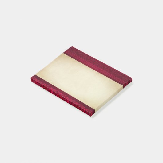Fancy en elegante rode achtergrond stijlvol post-it® notes (Schuin)