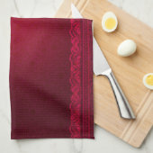 Fancy en elegante rode achtergrond stijlvol theedoek (Quarter Fold)