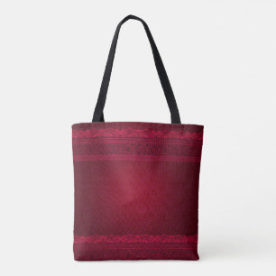 Fancy en elegante rode achtergrond stijlvol tote bag