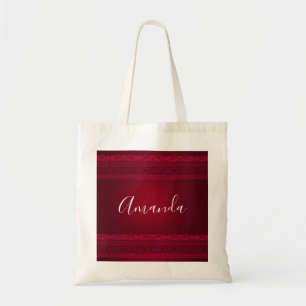 Fancy en elegante rode achtergrond stijlvol tote bag