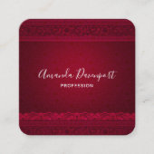 Fancy en elegante rode achtergrond stijlvol vierkante visitekaartje (Voorkant)
