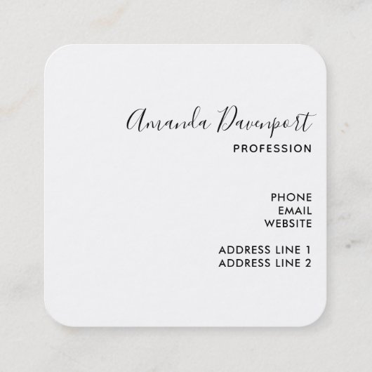 Fancy en elegante rode achtergrond stijlvol vierkante visitekaartje (Achterkant)