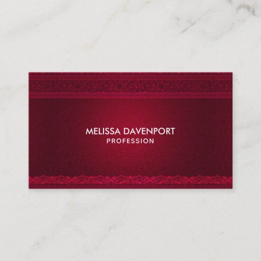 Fancy en elegante rode achtergrond stijlvol visitekaartje (Voorkant)